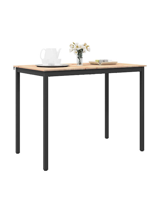Table Bar from Solid Wood & Metal Natural 110x55x105cm
