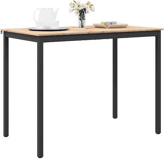Table Bar from Solid Wood & Metal Natural 110x55x105cm