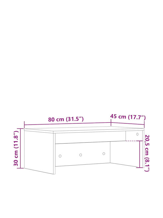 Desk Wooden Black Beech 80x45x30cm