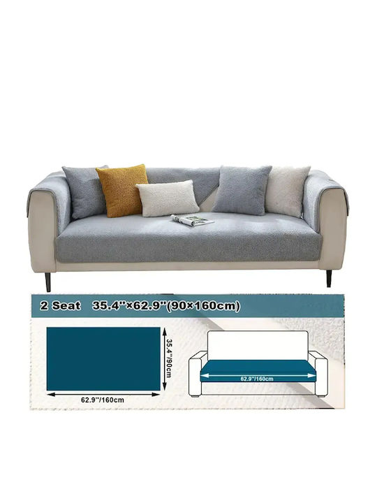 Elastische Abdeckung für Dreisitziges Sofa Gray 90x160cm 1Stück 2729546