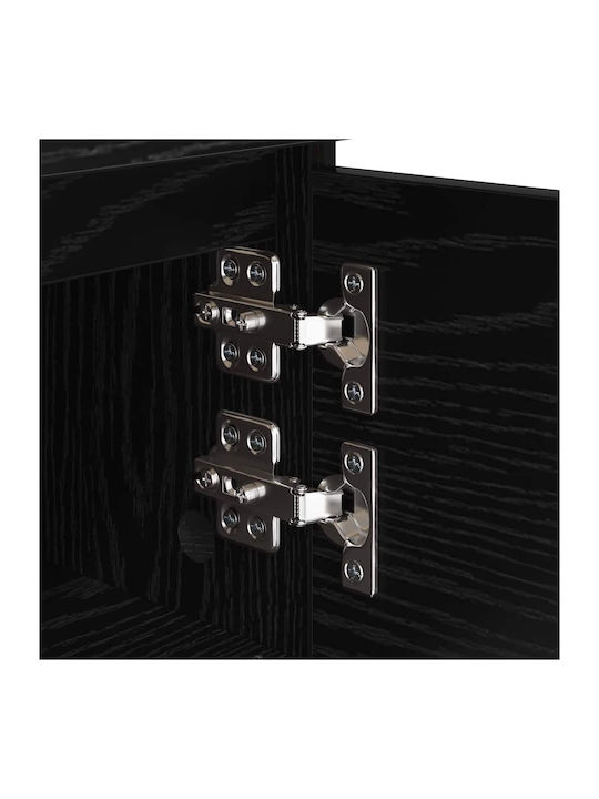 Metal Bedside Tables with Glass Surface Black 2 Pieces 40x35x50cm