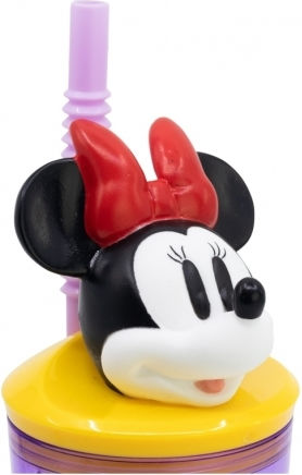 Stor Kinderflasche Minnie Kunststoff mit Strohhalm 360ml