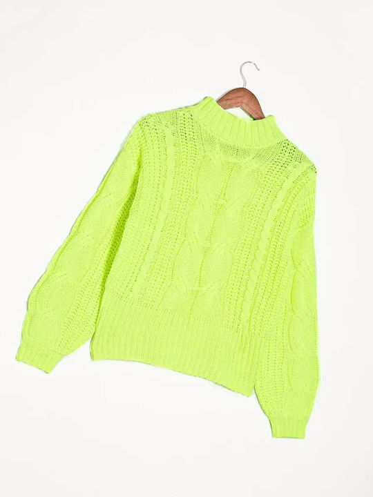 Pulover Tricotat Verde Neon Mărimea 2XL