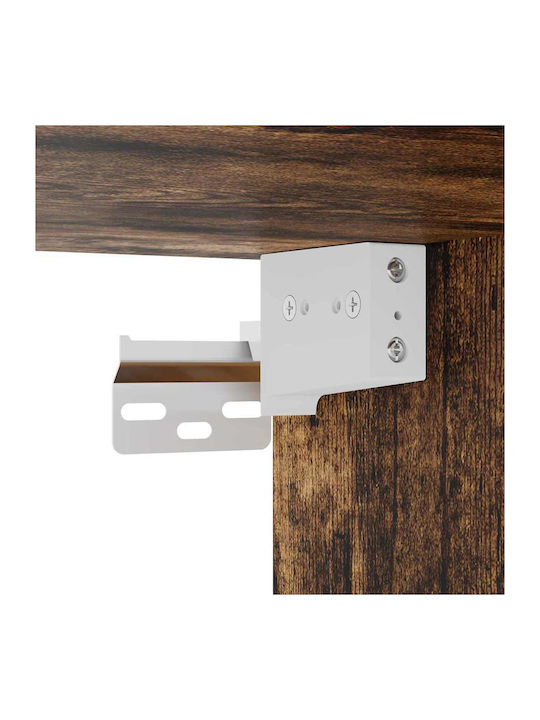 Wand Wohnzimmer Vitrine aus Spanplatte Rauch Eiche 30x31x80cm