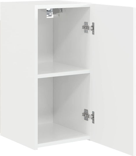 Dulap Suspendat pentru Sufragerie din Placă Aglomerată Alb Lucios 30x31x60 cm