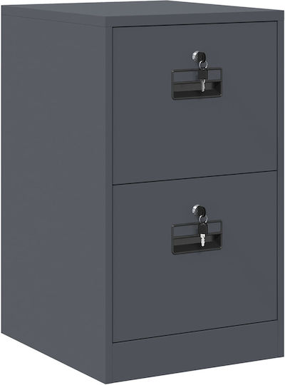 Метална Чекмеджета За Бюро С Ключалка Антрацит 44x50x106.5см
