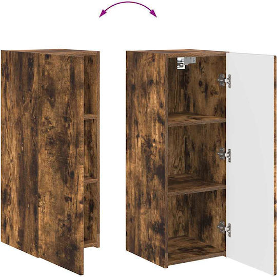 Wall Living Room Cabinet Made of Particle Board Smoky Oak 30x31x80cm