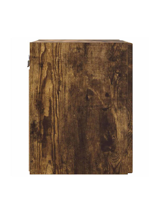 Wand Wohnzimmer Vitrine aus Spanplatte Rauch Eiche 30x31x40cm