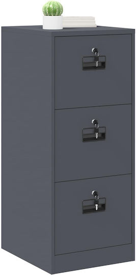 Metallische Büroaufbewahrungsschublade mit Schloss Anthrazit 44x50x106,5cm
