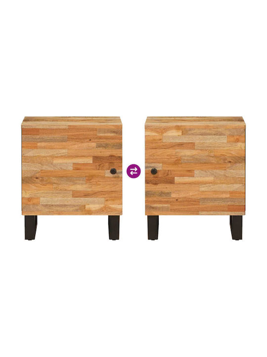 Bedside Table from Solid Wood Brown 40x33.5x46cm