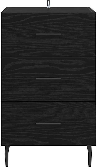 Nachttisch Metall Schwarz 40x40x66cm