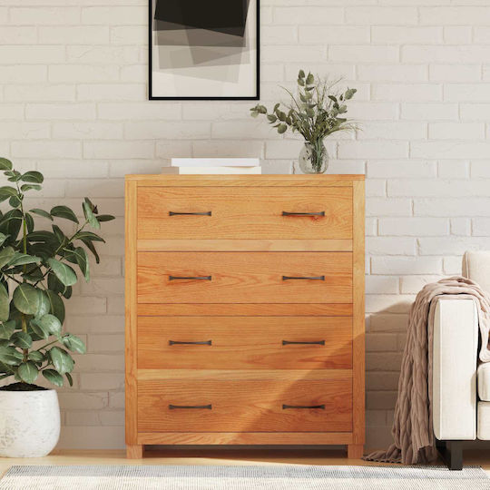 Wooden Chest of Drawers Coffee 80x35x95cm