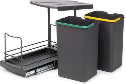 Emuca Emuca Mülleimer Recycling Kunststoff mit Sensor Graue 12l 2 Stücke