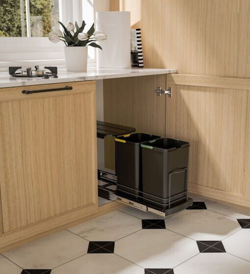 Emuca Emuca Mülleimer Recycling Kunststoff mit Sensor Graue 12l 2 Stücke
