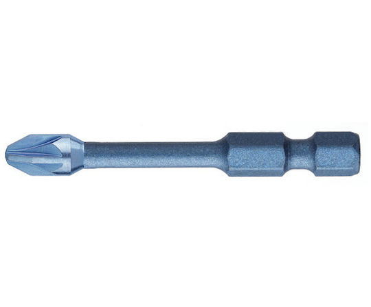 Hexagonal Screwdriver Bit 1/4'' Blue Shock Shape E 6.3 Pozidriv Pz 3 Profile