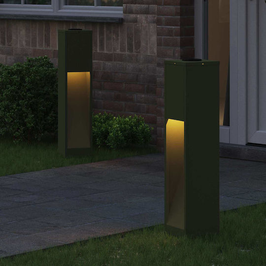 vidaXL Set of 2 Solar Lights Warm White with Photocell 18cmx18cmx80cmcm