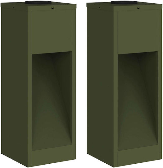 vidaXL Set of 2 Solar Lights Green with Photocell 18cmx18cmx50cmcm