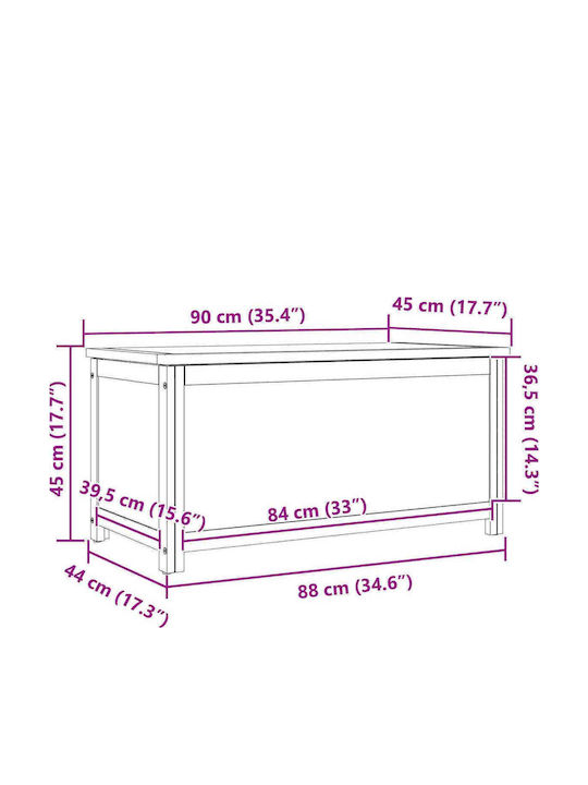 vidaXL Dekorative Truhe Hölzernes Beige 90x45x45cm