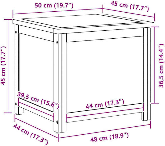 vidaXL Trunchi decorativ Lemn Bej 50x45x45buc