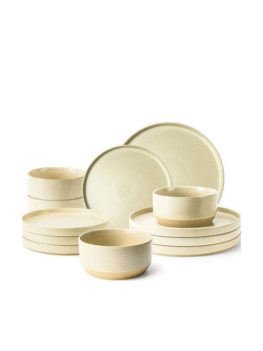 Miamio Geschirrset Keramik Beige 12Stück
