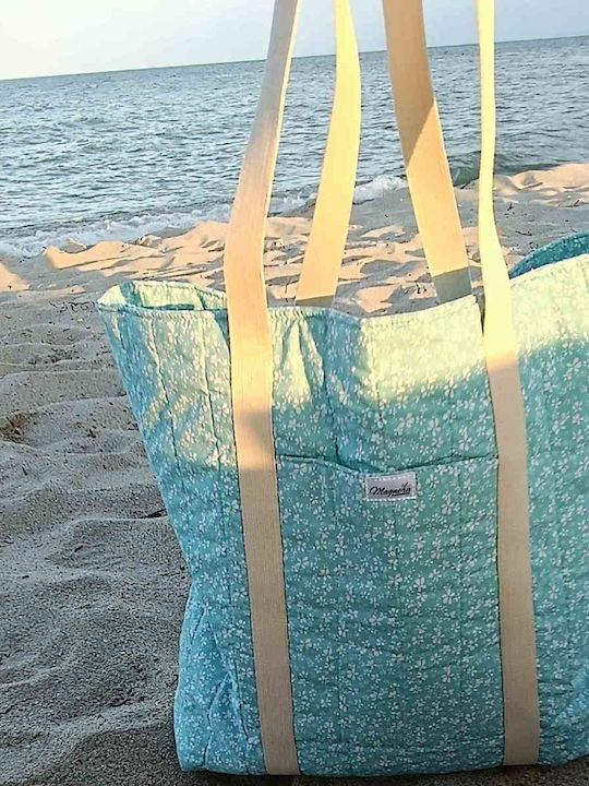 Magnolia Handmade Υφασμάτινη Τσάντα Θαλάσσης Τιρκουάζ