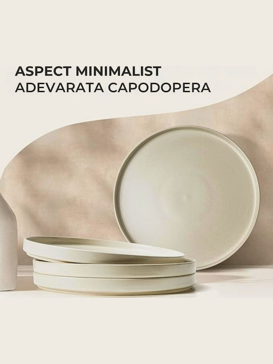 Miamio Beige Ceramic Dinnerware Set 4pcs