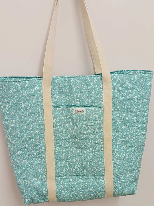Magnolia Handmade Υφασμάτινη Τσάντα Θαλάσσης Τιρκουάζ
