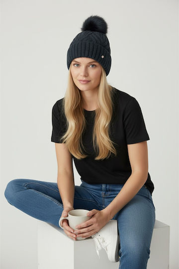 Beanie Frauen Beanie Gestrickt in Blau Farbe