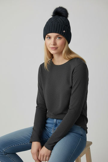Beanie Frauen Beanie Gestrickt in Blau Farbe