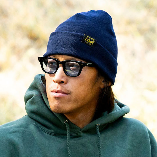 Beanie Unisex Σκούφος Πλεκτός σε Navy Μπλε χρώμα