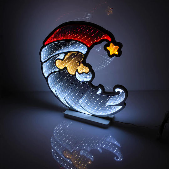 Leuchtender Dekorativer Weihnachtsmann Elektrisch Weiß aus Kunststoff 40x3x3cm