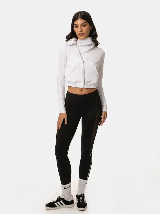 Croppped Sweatshirt Kapuzen Weiß Größe XL
