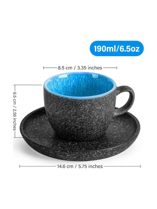 Miamio Σετ Φλιτζάνια Cappuccino Κεραμικά Πολύχρωμα 190ml 6τμχ