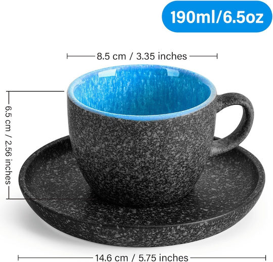 Miamio Set Căni Cappuccino De ceramică Multicolore 190ml 6buc