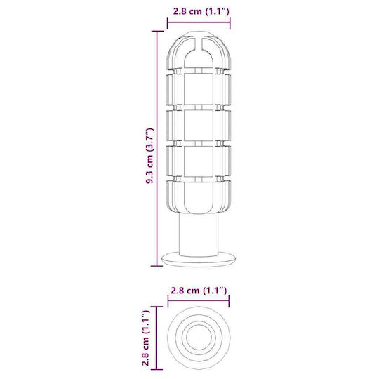 Λαβές Ποδοσφαιρικού Τραπέζι 10 Pcs Μαύρο 2,8 X 2,8 X 9,3 Εκ