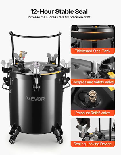 Vevor Vertical Cylindrical Plastic Storage Tank 40lt for Water / Petroleum Black