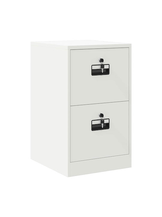 Office Storage Metal Drawer with Lock & Drawers White L44xW50xH106.5cm