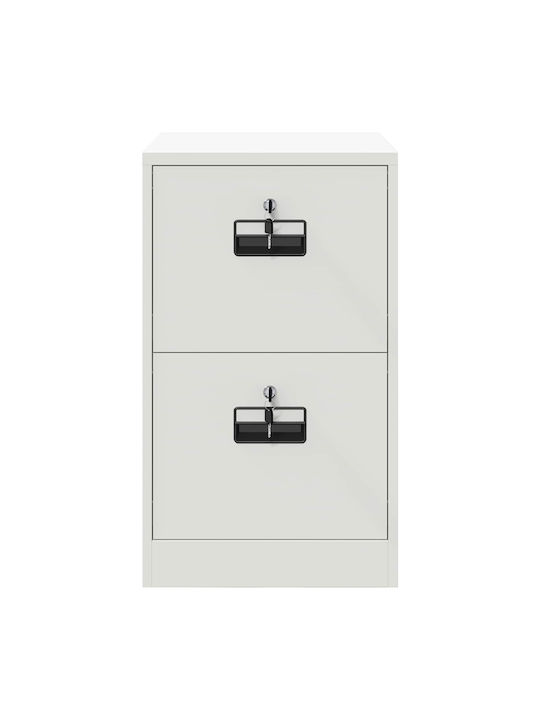 Office Storage Metal Drawer with Lock & Drawers White L44xW50xH106.5cm