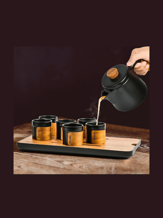 Miamio Teekanne mit Tasse und Filter Keramik Schwarz 600ml