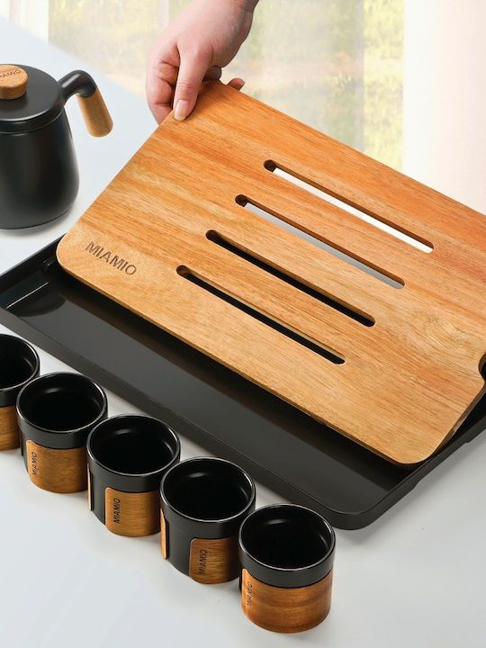 Miamio Teekanne mit Tasse und Filter Keramik Schwarz 600ml