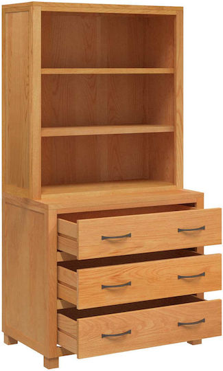 Büroaufbewahrungsschrank aus braunem Holz 80x50x160cm