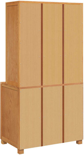Büroaufbewahrungsschrank aus braunem Holz 80x50x160cm