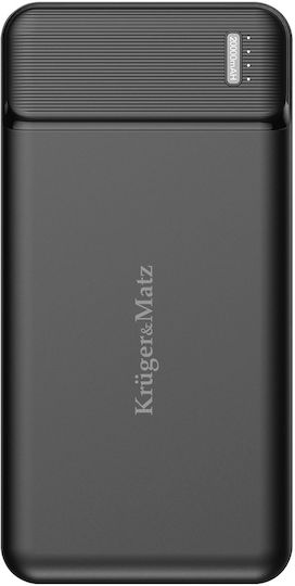 Kruger & Matz KM0906.1 Външна Батерия 20000mAh 18W с 2 USB-A Изходни Порта Power Delivery / Бързо Зареждане Черна
