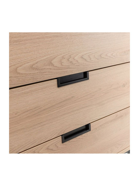 Neon Wooden Chest of Drawers with 3 Drawers Natural 80x39x83cm