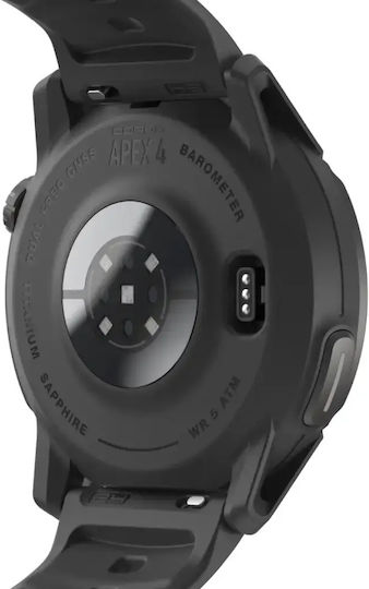 Coros Apex 4 Titanium 42mm Αδιάβροχο Smartwatch με Παλμογράφο (Μαύρο)