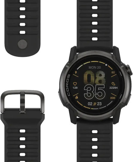 Coros Apex 4 Titanium 42mm Αδιάβροχο Smartwatch με Παλμογράφο (Μαύρο)