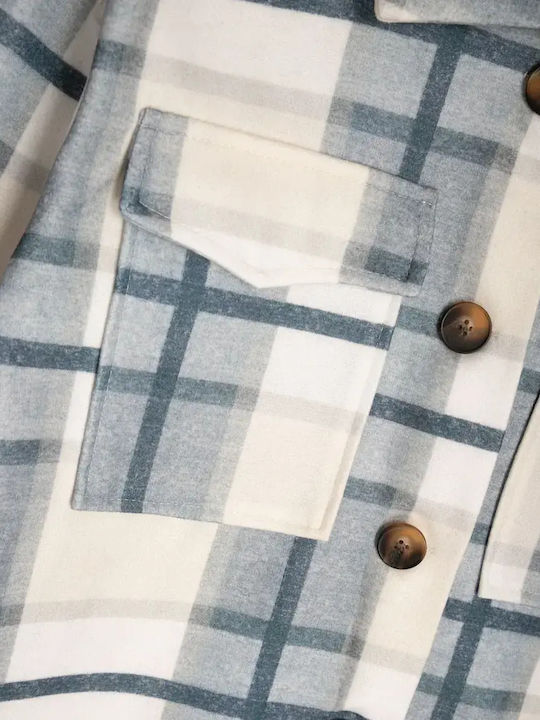 Γυναικείο Overshirt Γκρι Καρό Μέγεθος Xl