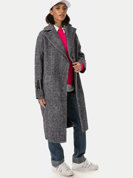 Oversized Damenmäntel Marineblaue Streifen Größe One Size