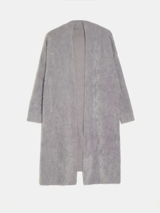 Fur Long Gray Cardigan Size One Size