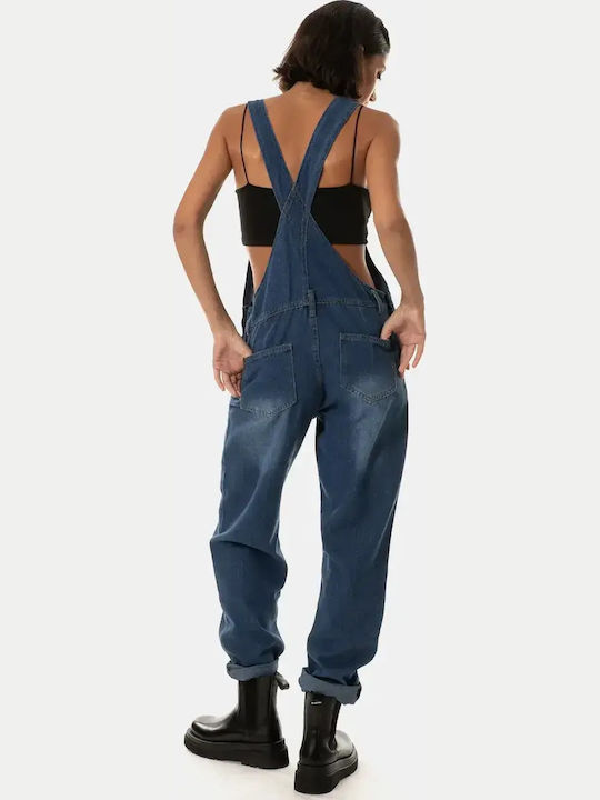 Salopetă Denim Cu Bretele Albastră Mărimea 2XL